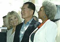 Grace Lee Whitney, George Takei and Nichelle Nichols